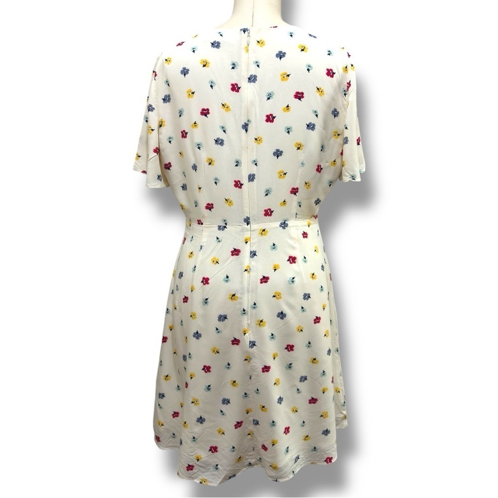 197 Madewell | EUC Ivory Floral Cap‑Sleeve Button‑Front Midi Dress (Size 2) - Picture 5 of 15